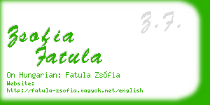 zsofia fatula business card